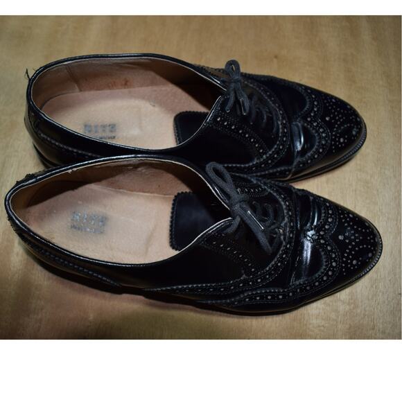 Ritz Made in Italy Black Patent Leather Wingtip Oxford Dress Shoes Men’s Size 39 - Picture 4 of 5